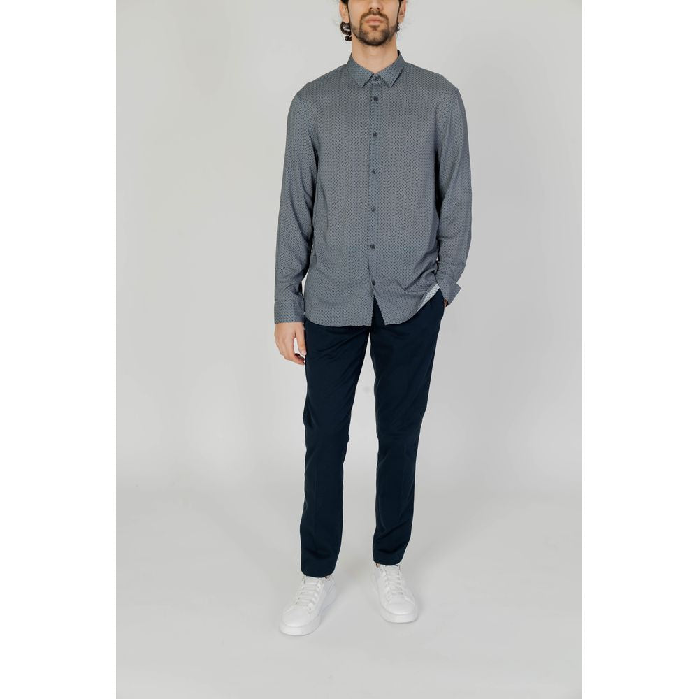 Grijs viscose overhemd