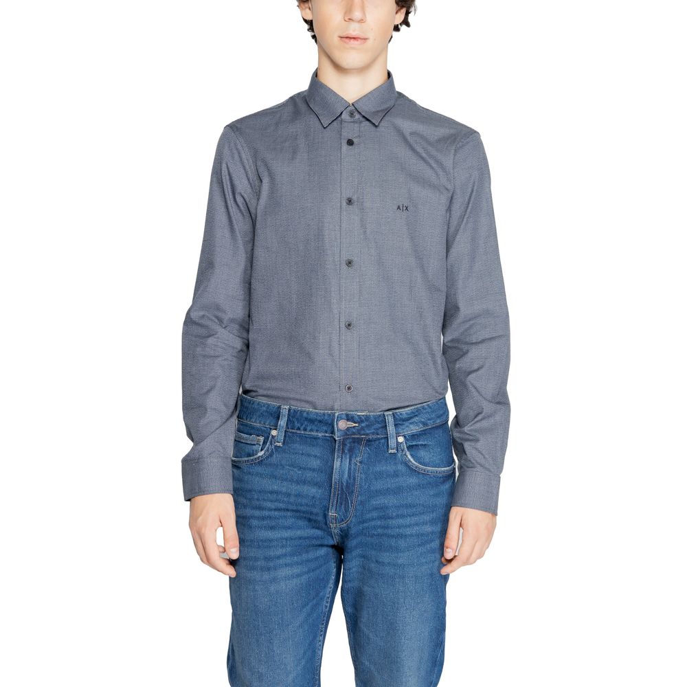 Blauw katoenen overhemd