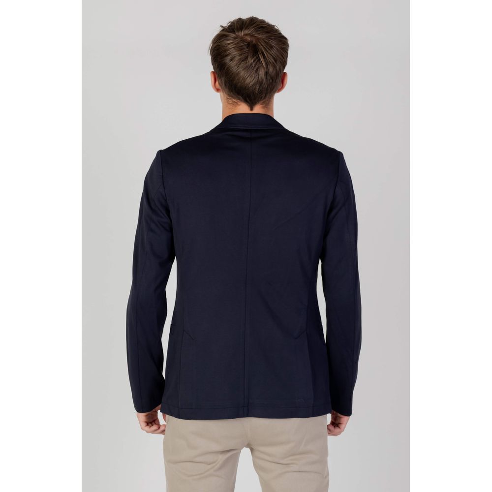 Blauwe viscose blazer
