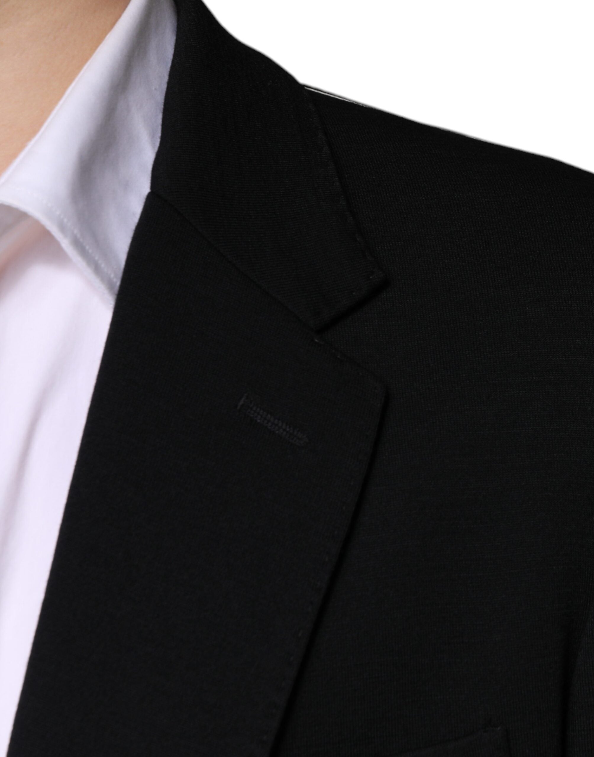 Zwarte wollen enkelrijs formele blazer