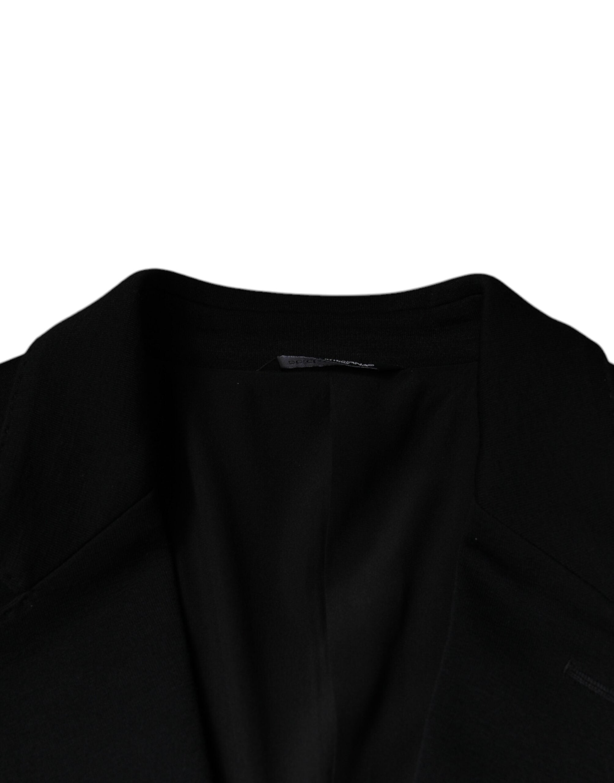 Zwarte wollen enkelrijs formele blazer