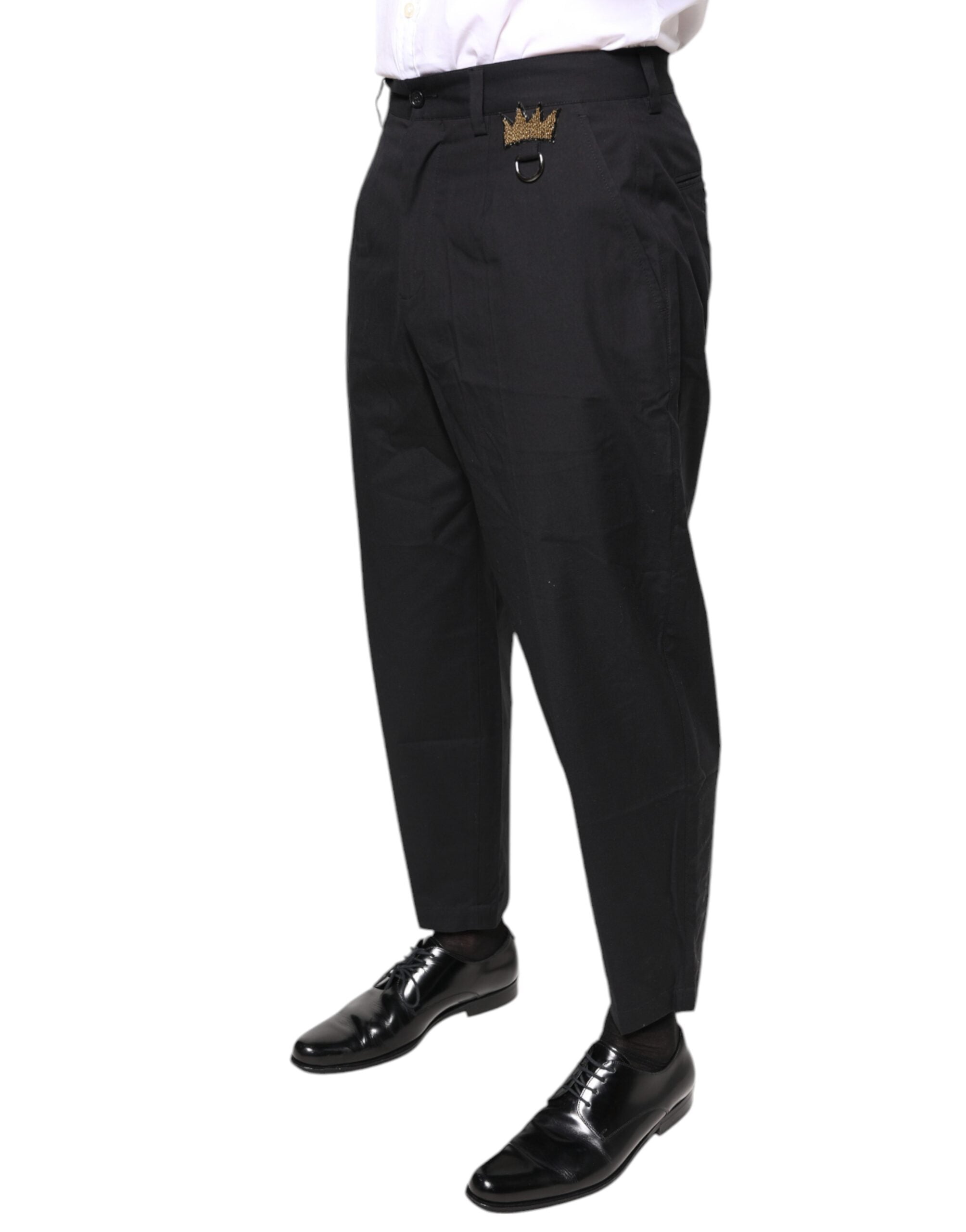 Zwarte kroon katoenen broek