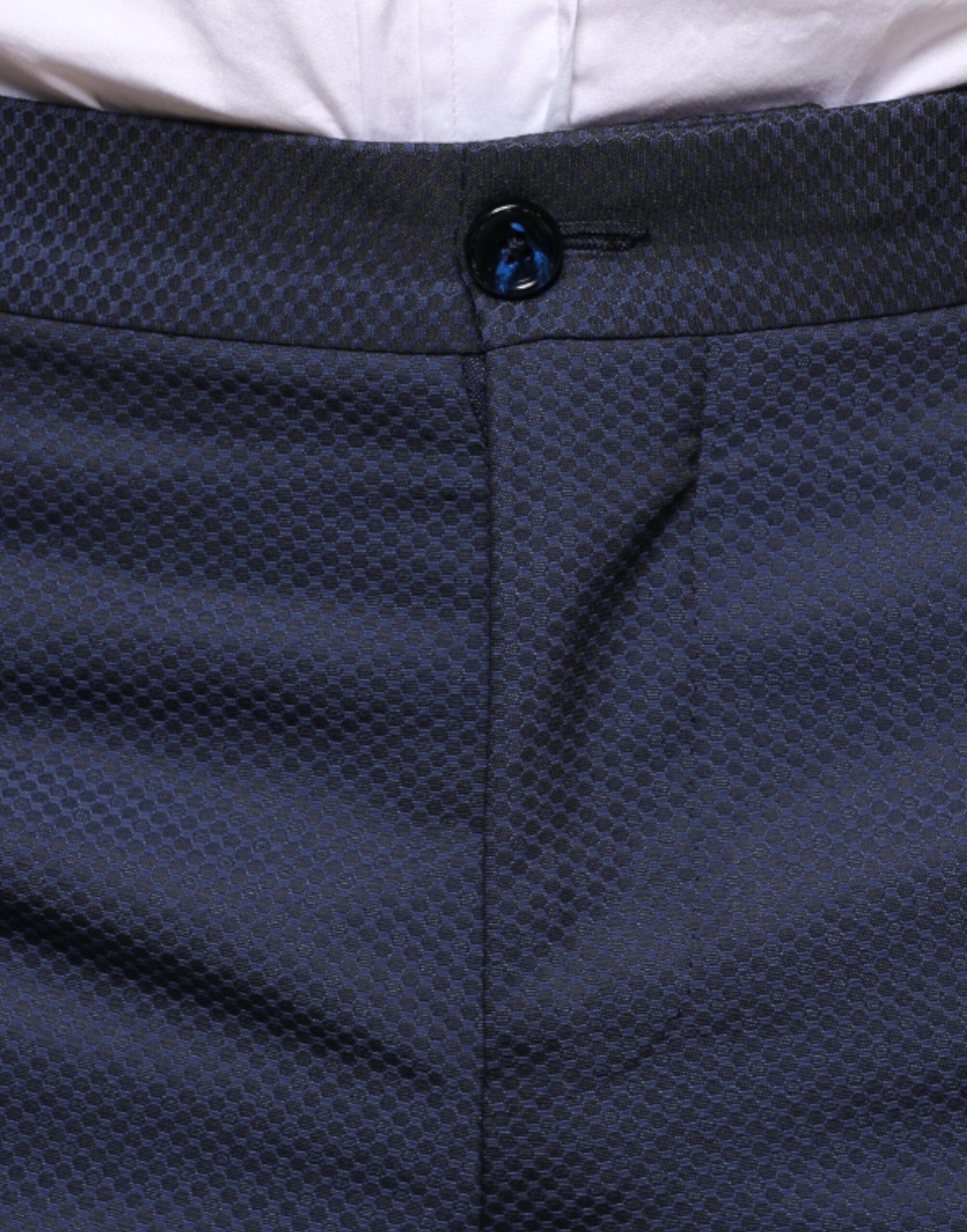 Blauwe polyester formele smokingbroek