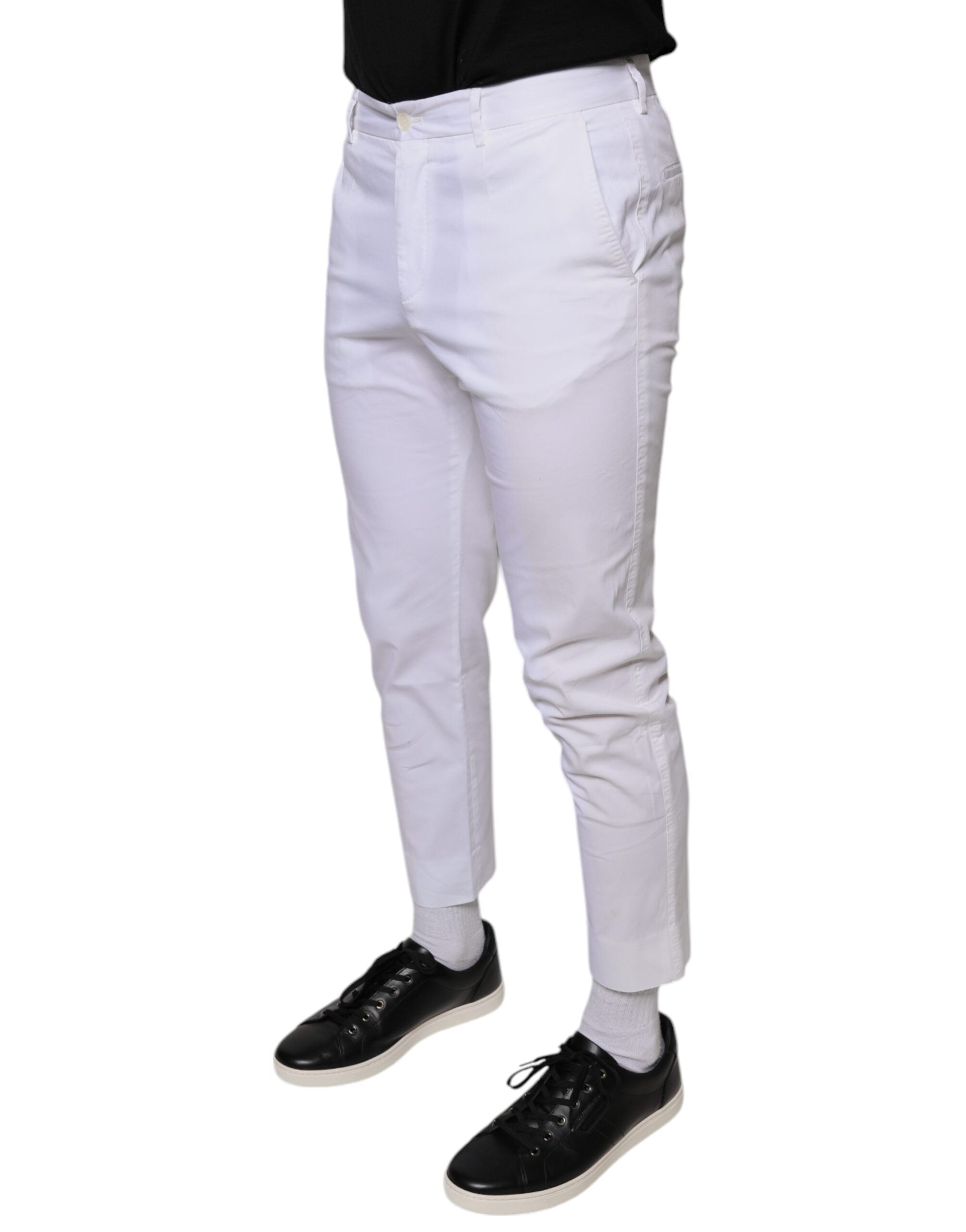 Witte katoenen skinny broek