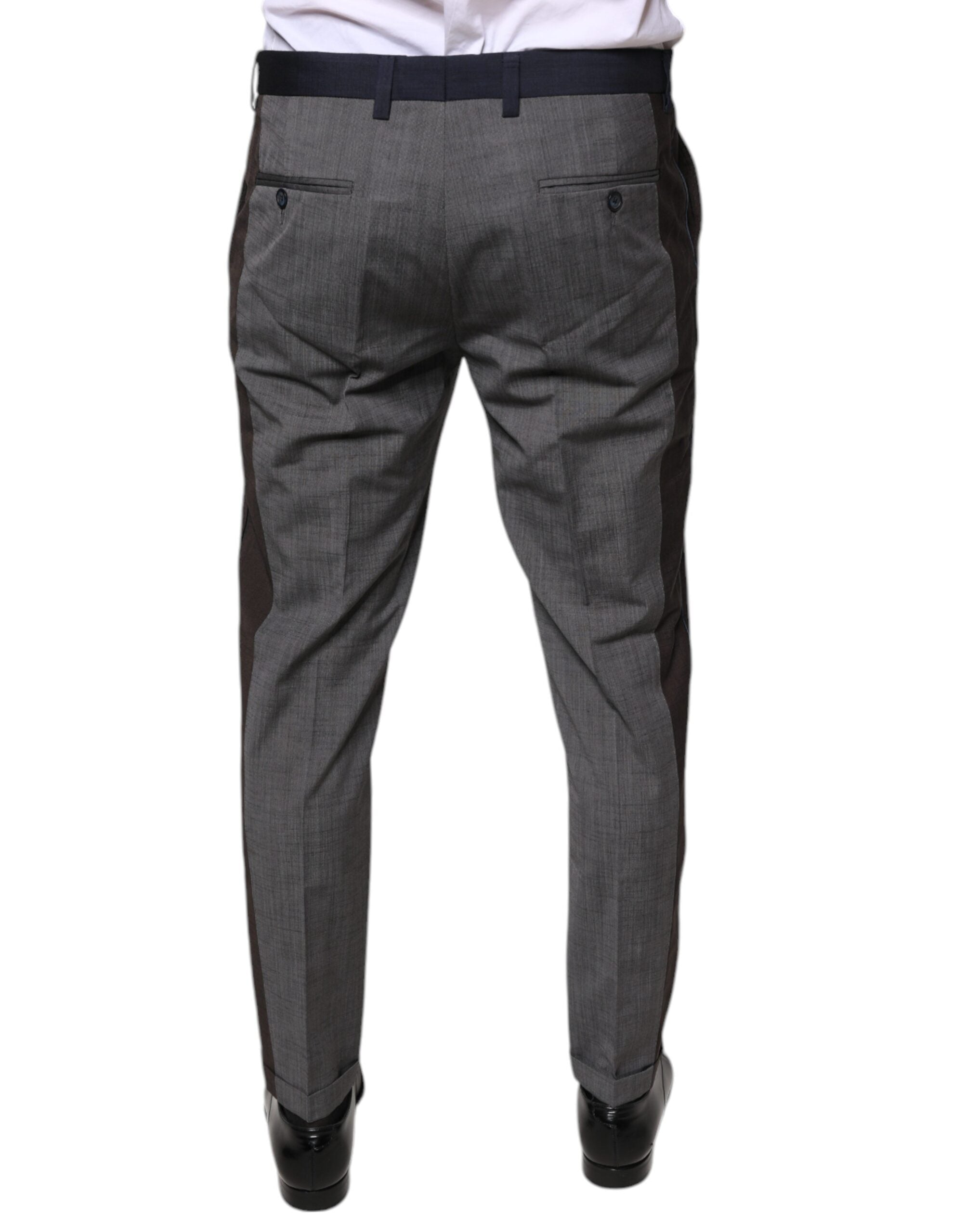 Zwarte katoenen wollen formele broek