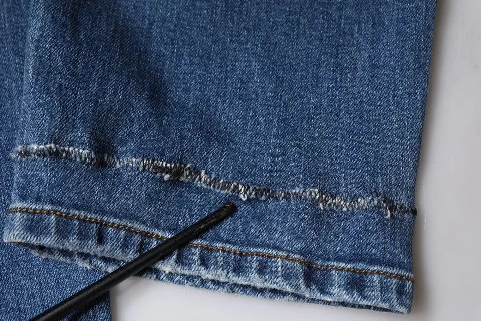 Blauwe gewassen katoenen stretch heren denim jeans