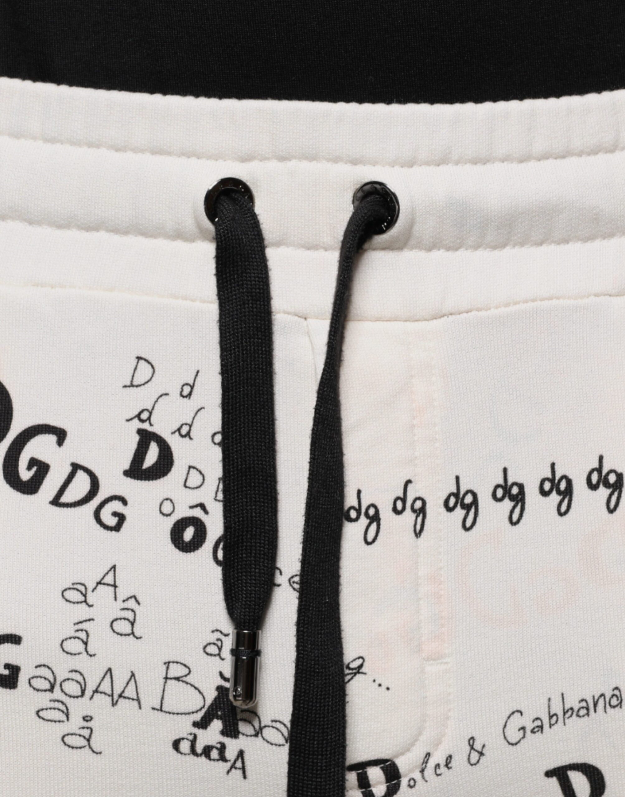 Witte bedrukte katoenen joggingbroek