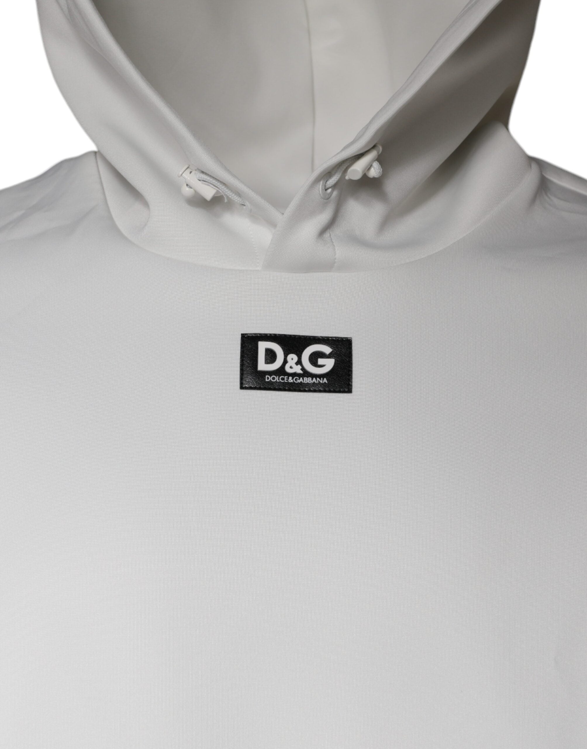 Witte D&G Logo Hooded Heren Sweatshirt Trui