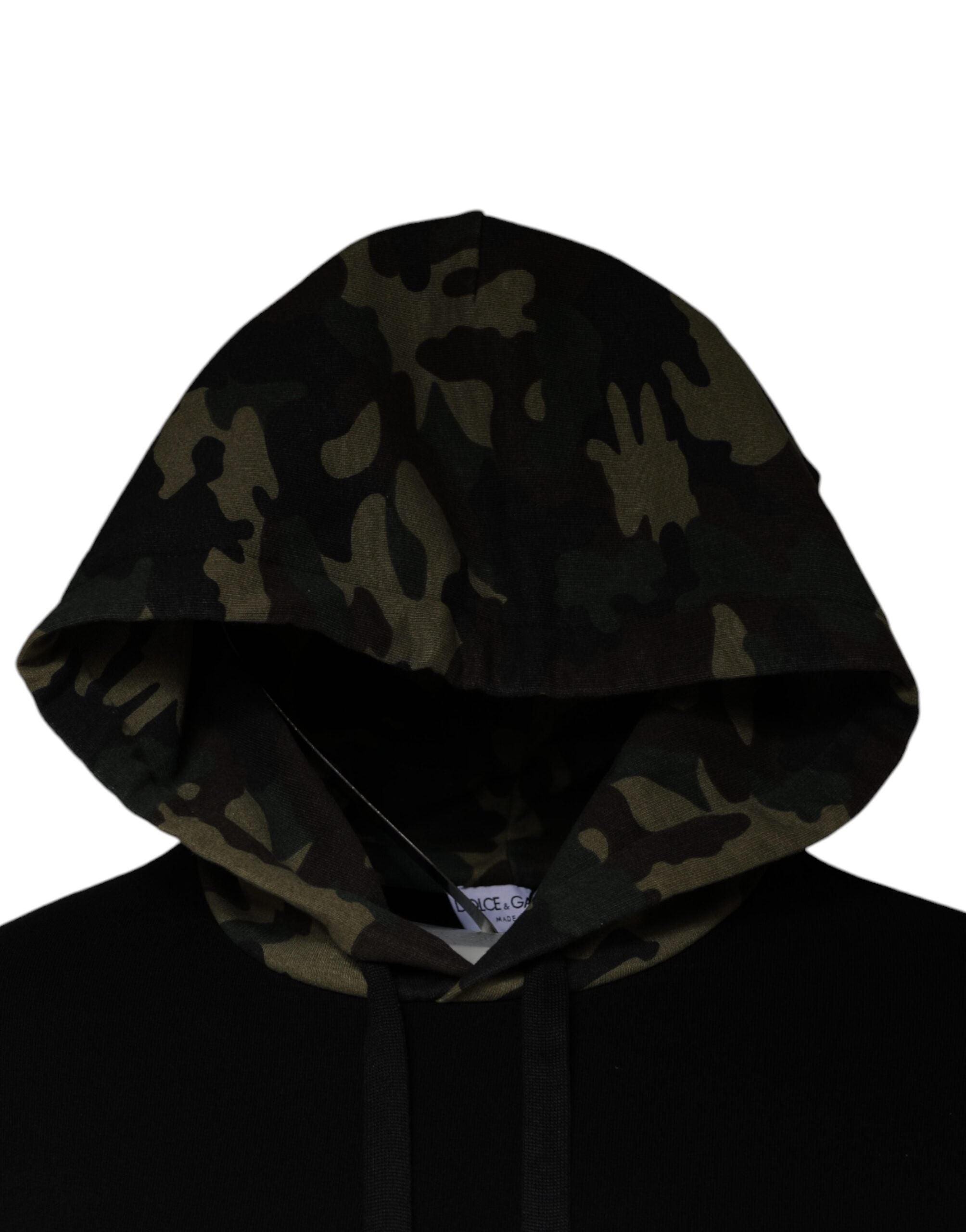 Zwarte camouflage hoodie met capuchon