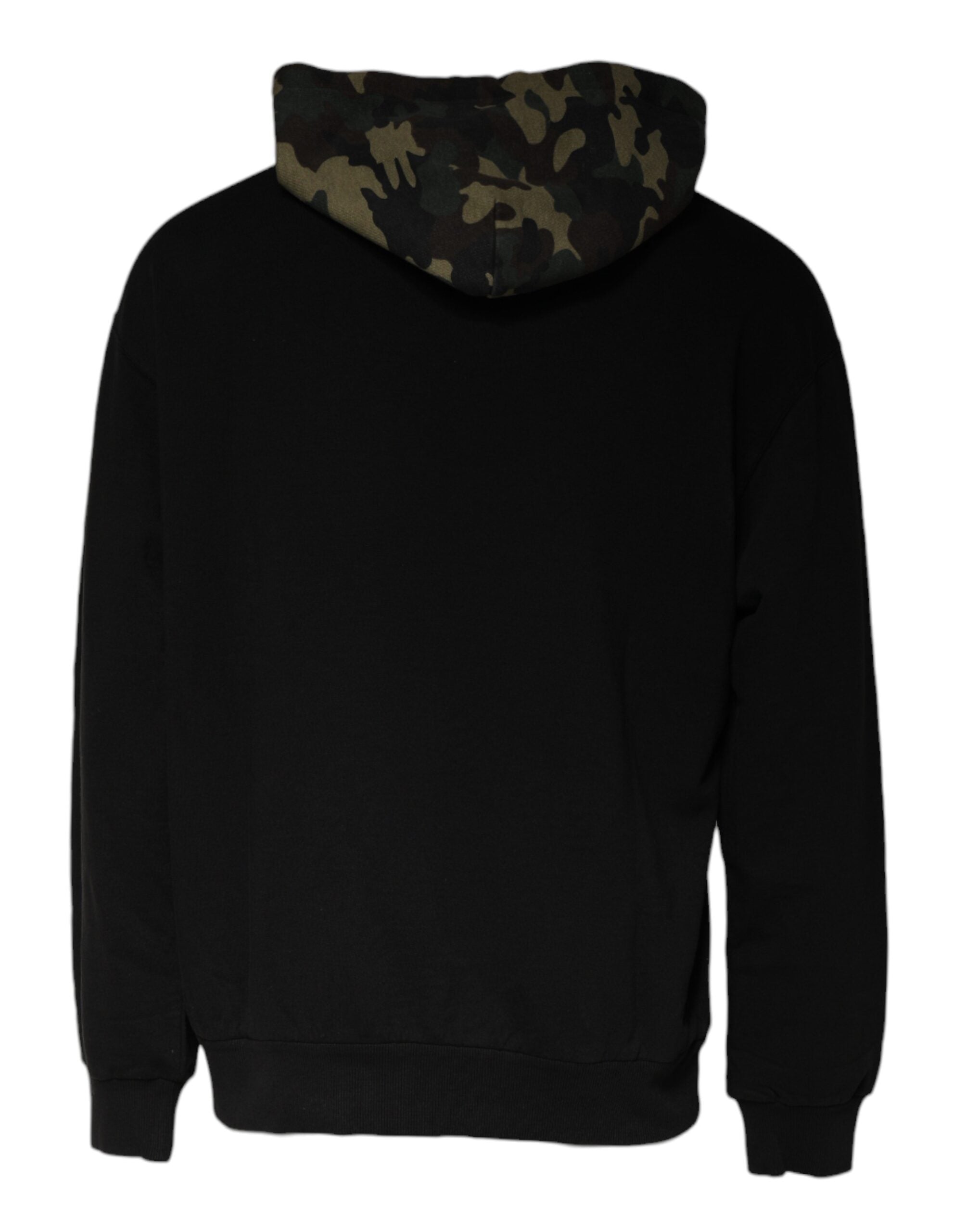 Zwarte camouflage hoodie met capuchon
