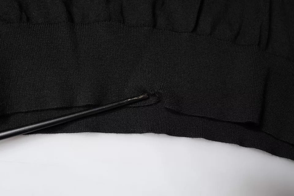 Zwarte coltrui met lange mouwen voor heren