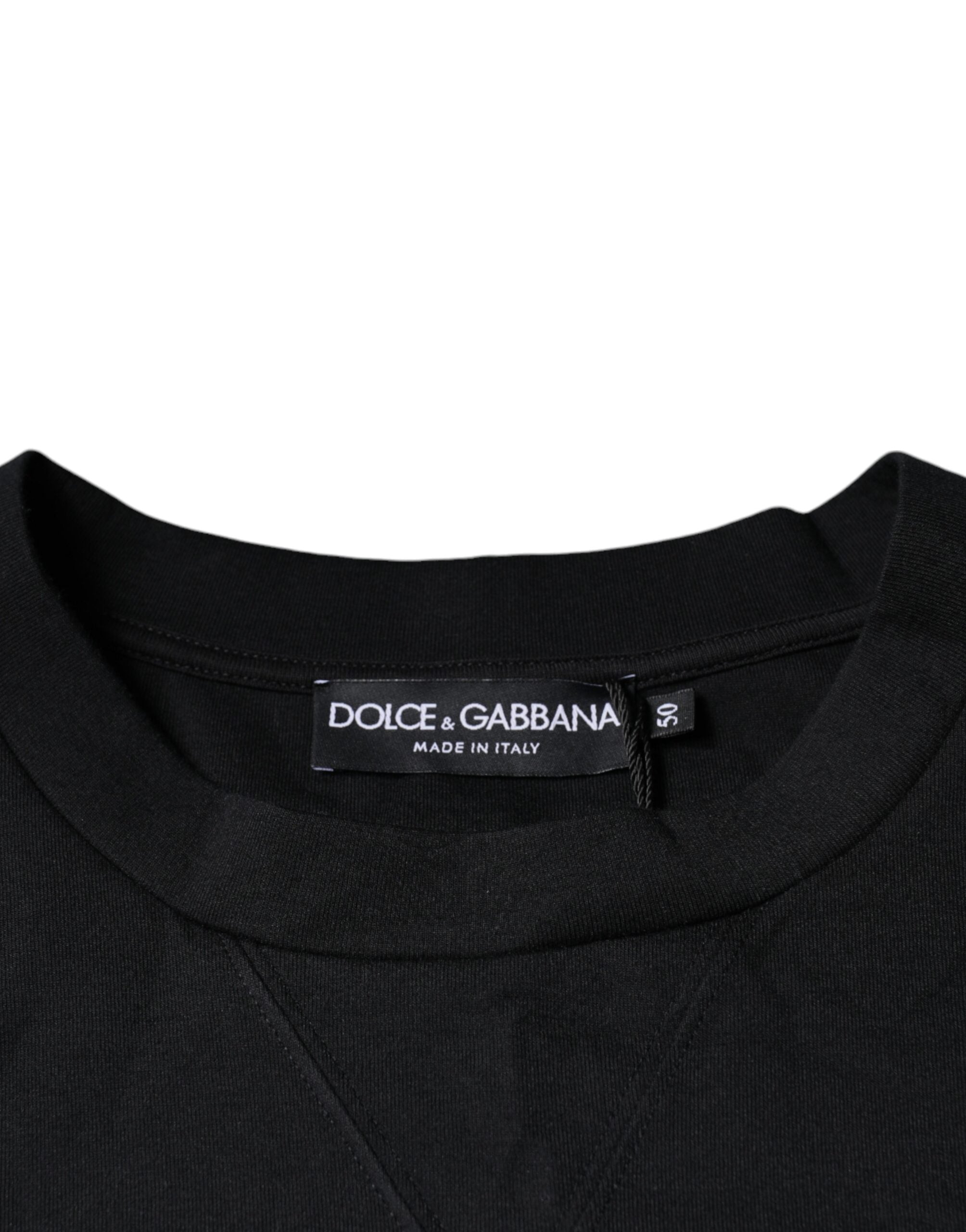 Zwarte DG Logo katoenen heren sweatshirt trui
