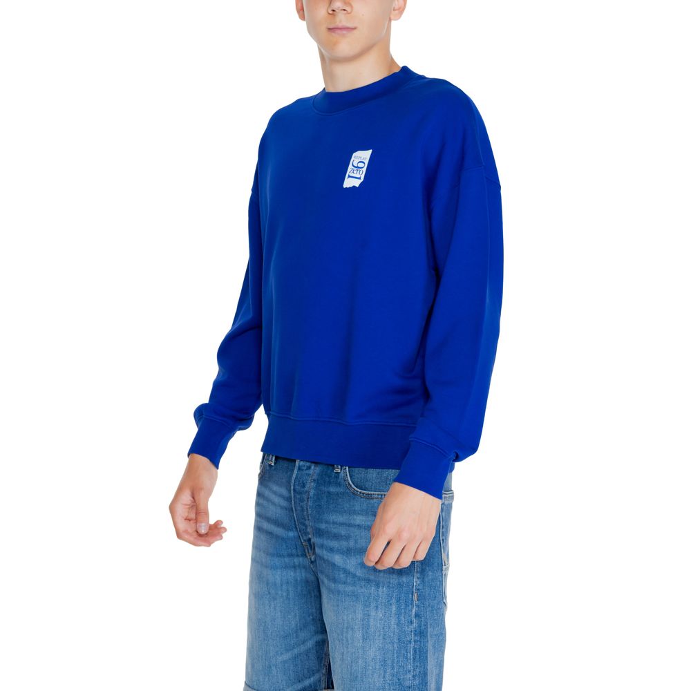 Blauwe katoenen sweater