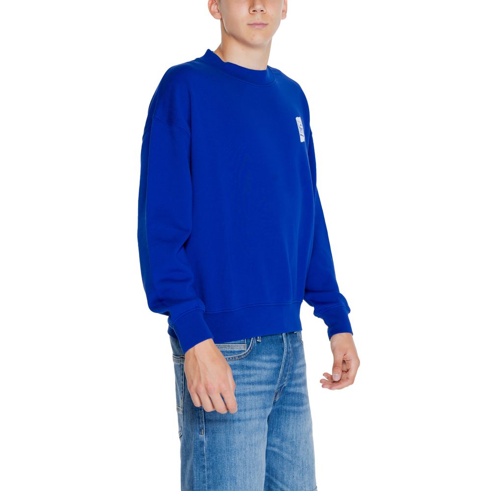 Blauwe katoenen sweater