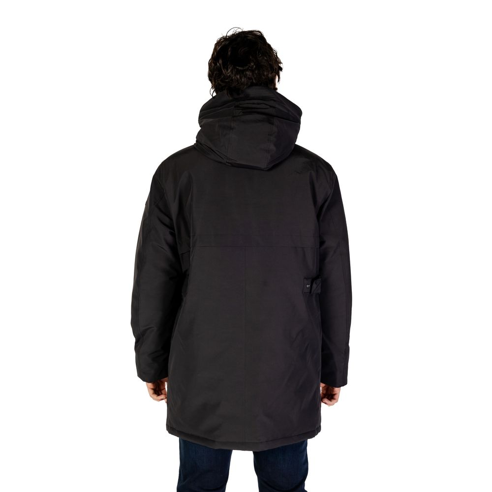 Zwarte polyamide parka