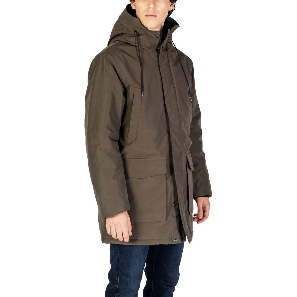 Groene polyamide parka