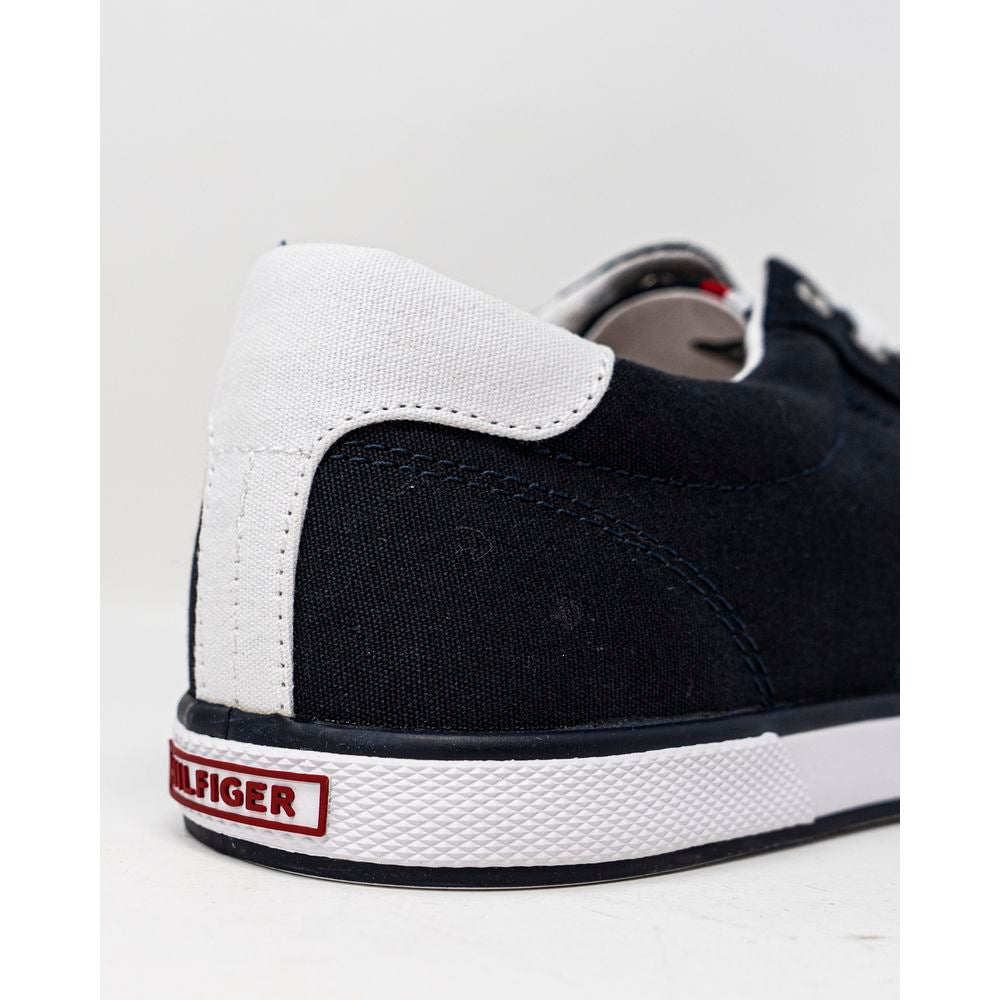Blauwe katoenen sneaker