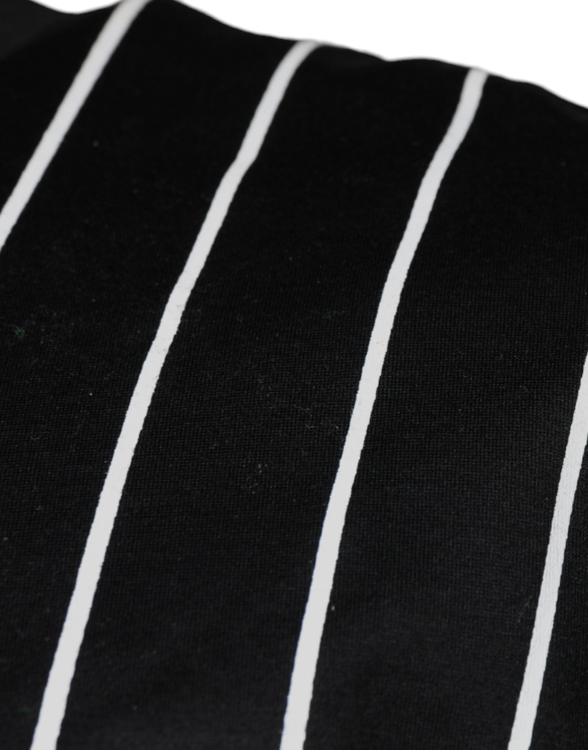 Zwart katoenen T-shirt met ronde hals en stippen