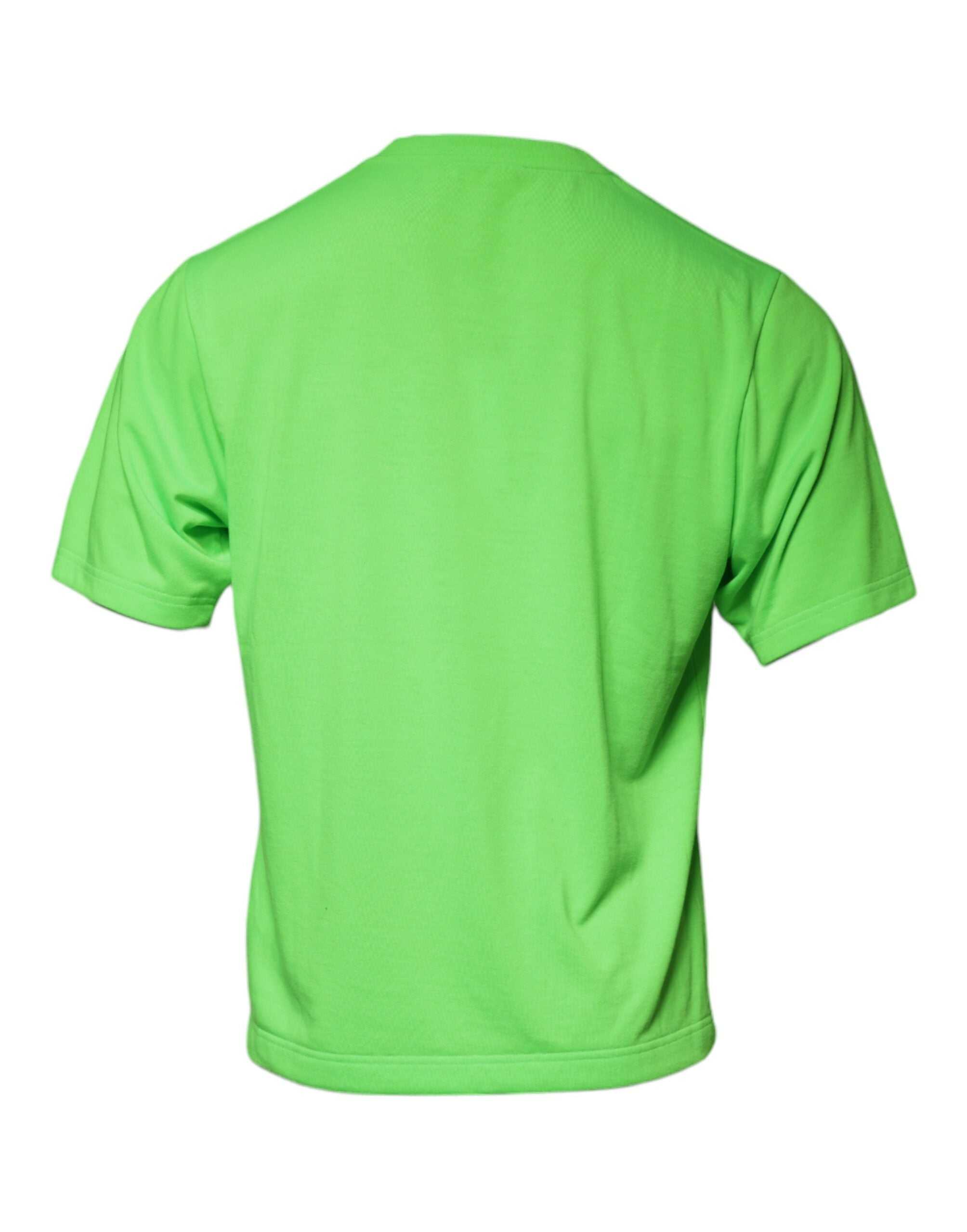 Groen logo ronde hals korte mouwen T-shirt