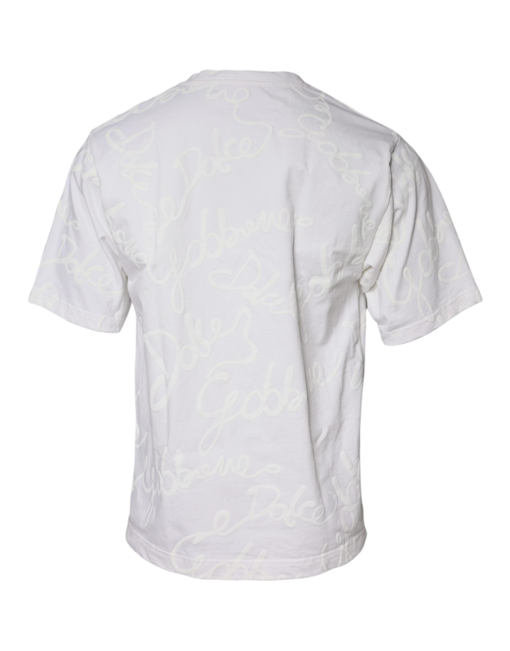 Wit T-shirt met ronde hals en logoprint van katoen