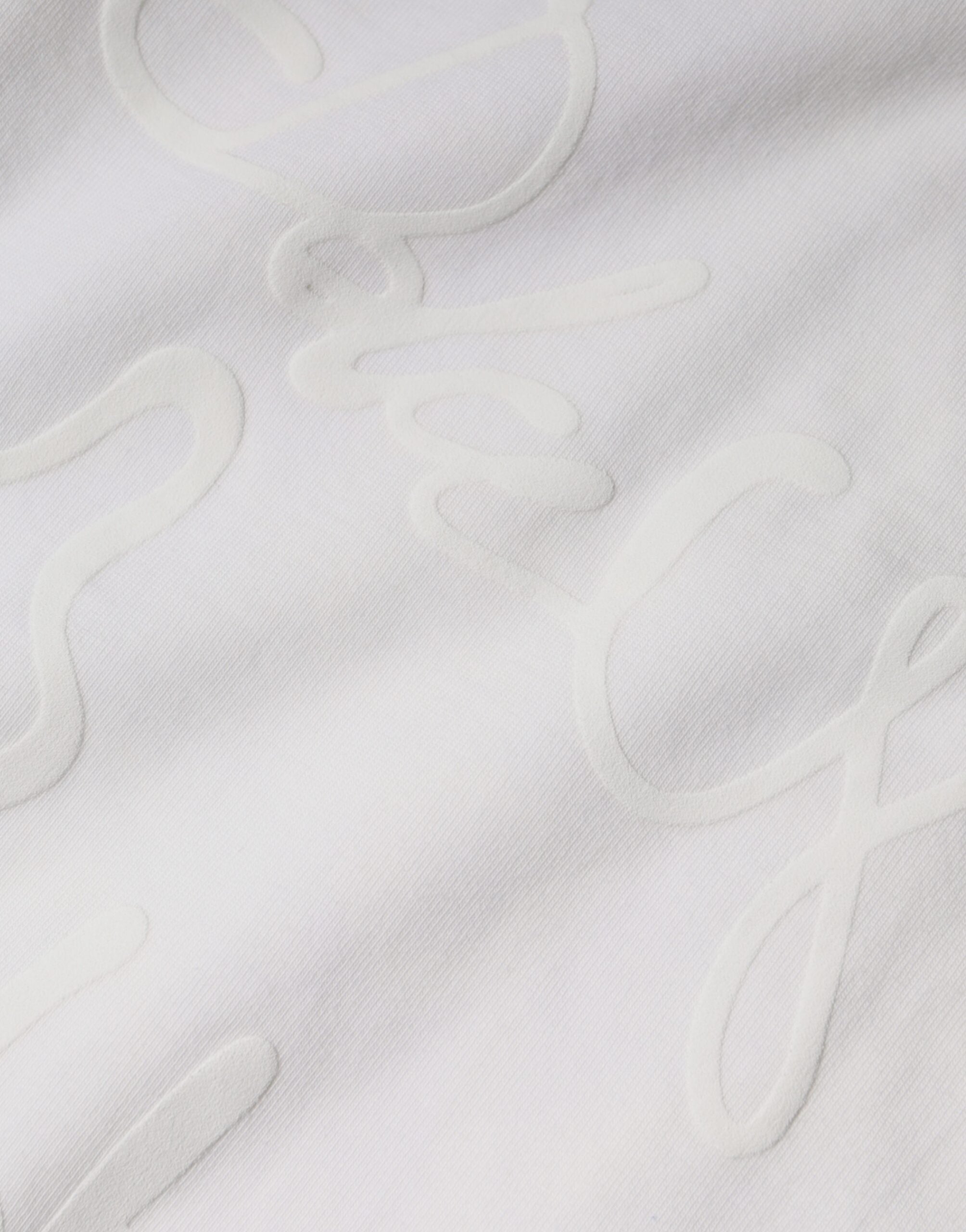 Wit T-shirt met ronde hals en logoprint van katoen