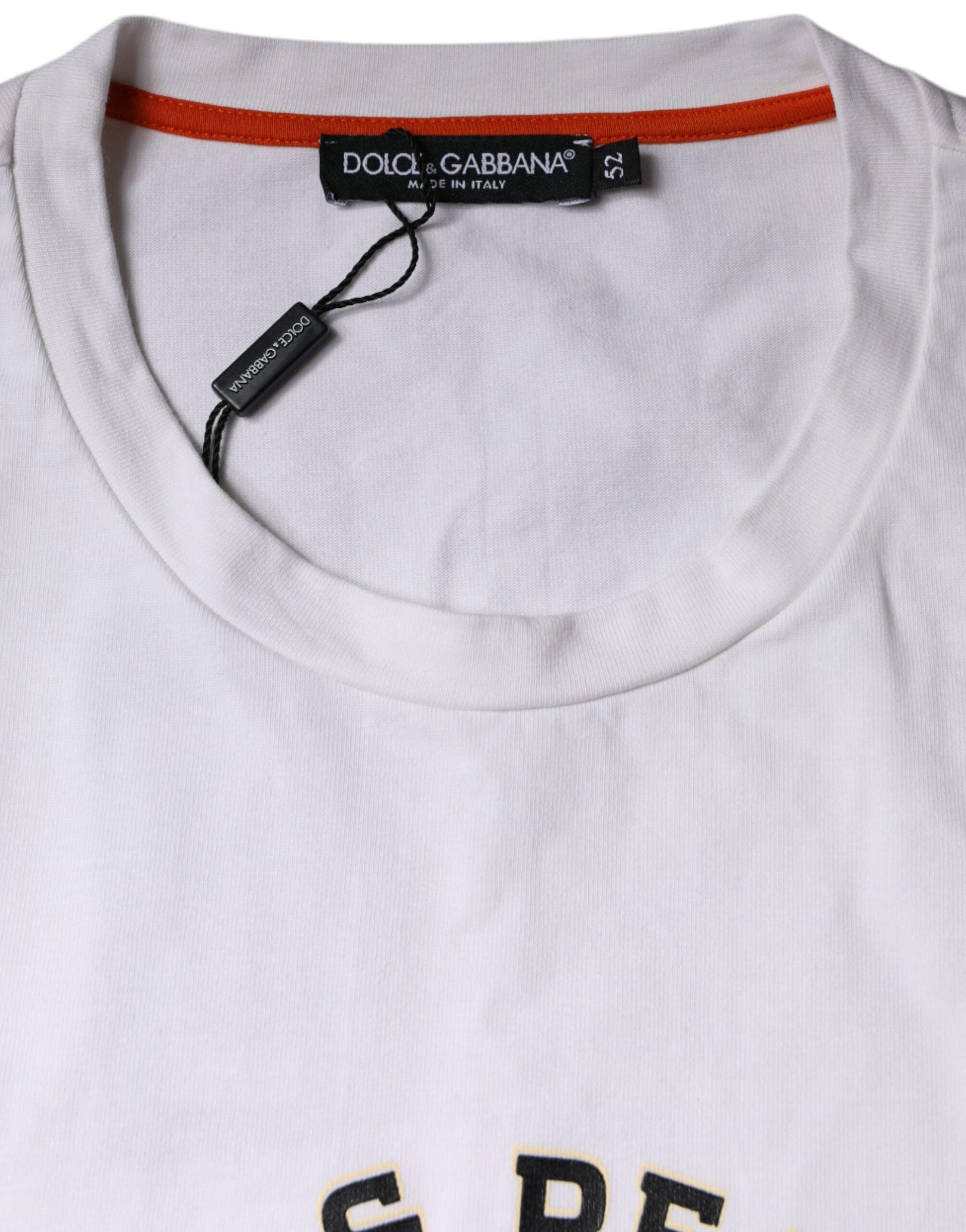 Wit Love & Peace katoenen T-shirt met ronde hals