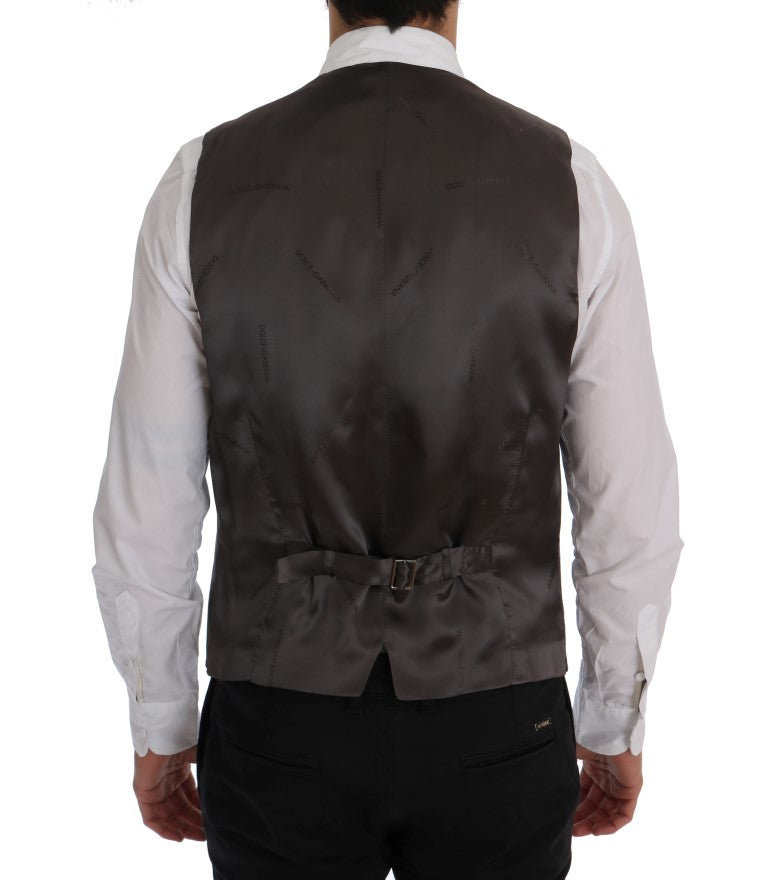 Grijs STAFF katoenen gestreept vest