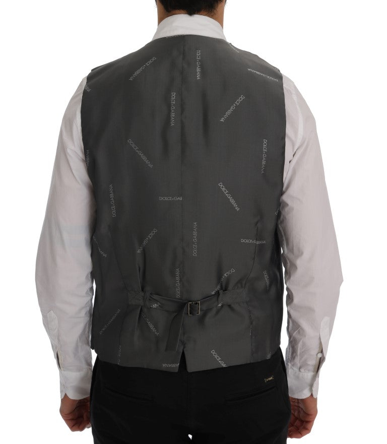 Grijs STAFF katoenen gestreept vest