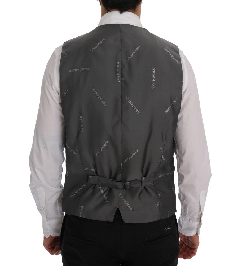 Grijs STAFF katoenen gestreept vest