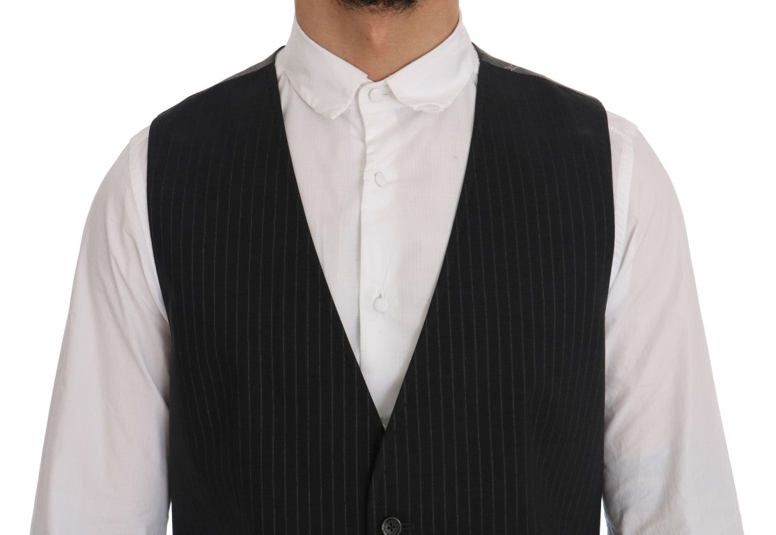 Grijs STAFF katoenen gestreept vest