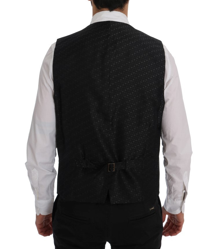 Grijs STAFF katoenen gestreept vest
