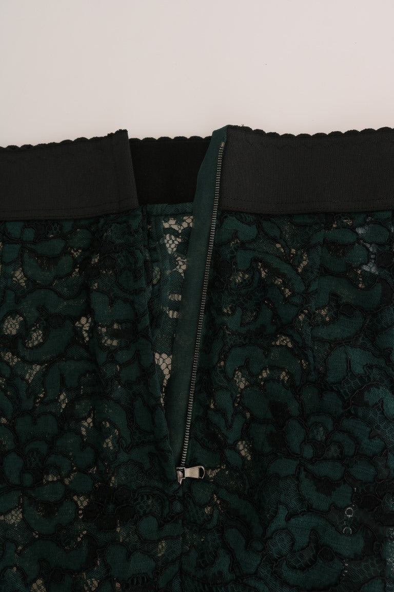 Groene bloemenkanten leggingbroek