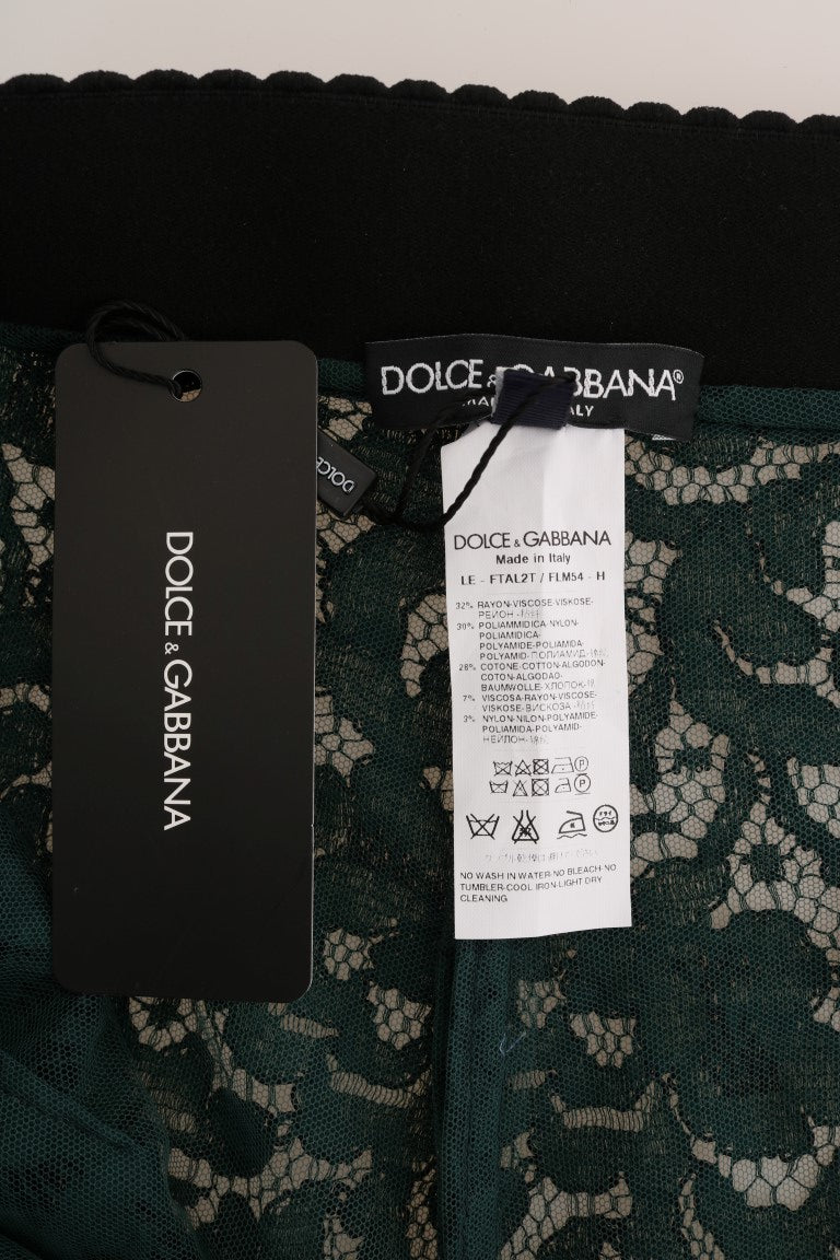 Groene bloemenkanten leggingbroek