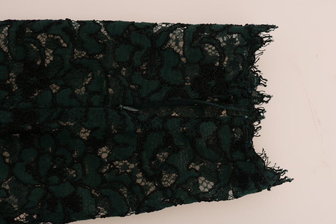 Groene bloemenkanten leggingbroek