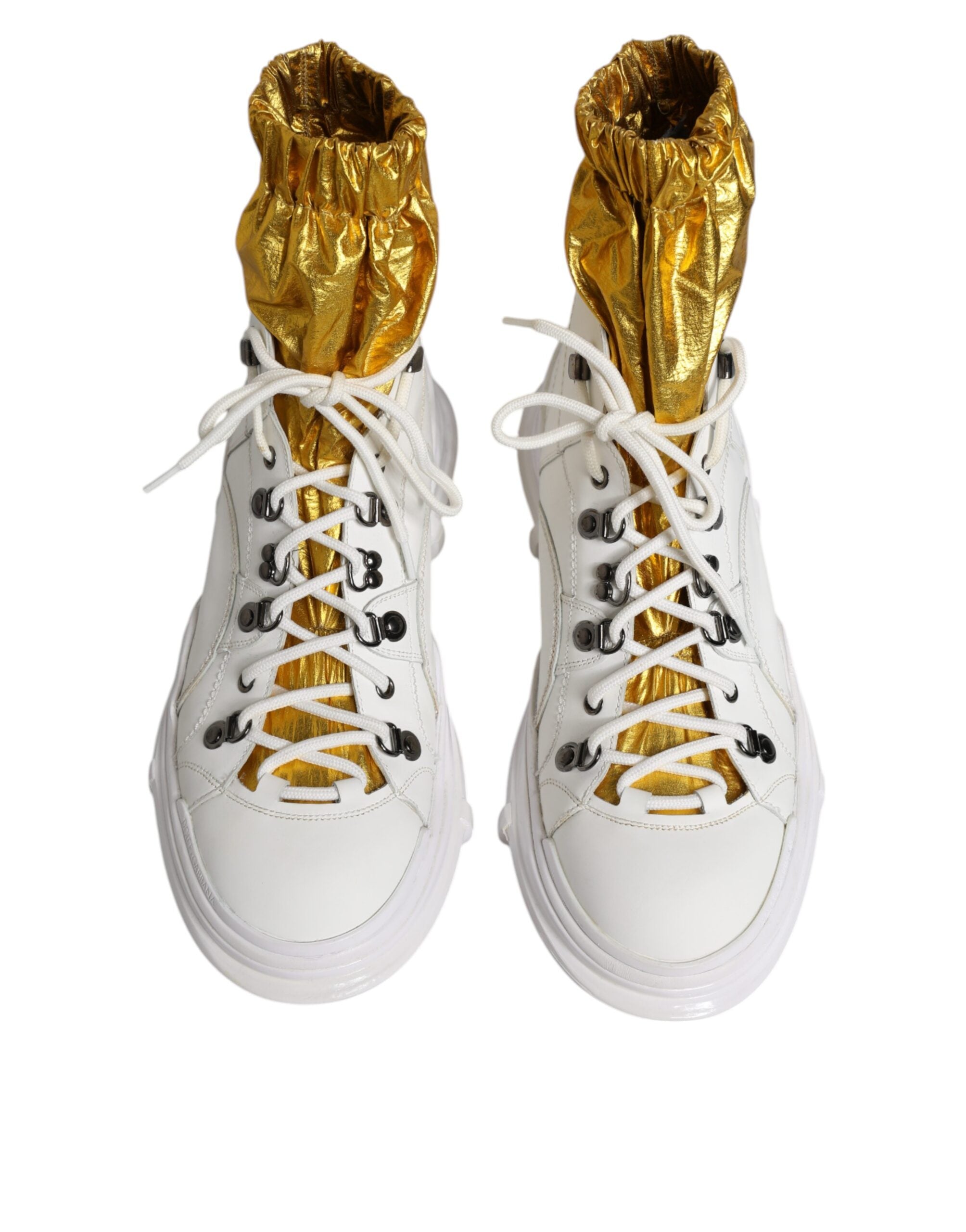 Witte nylon Galileo hoge sneakers