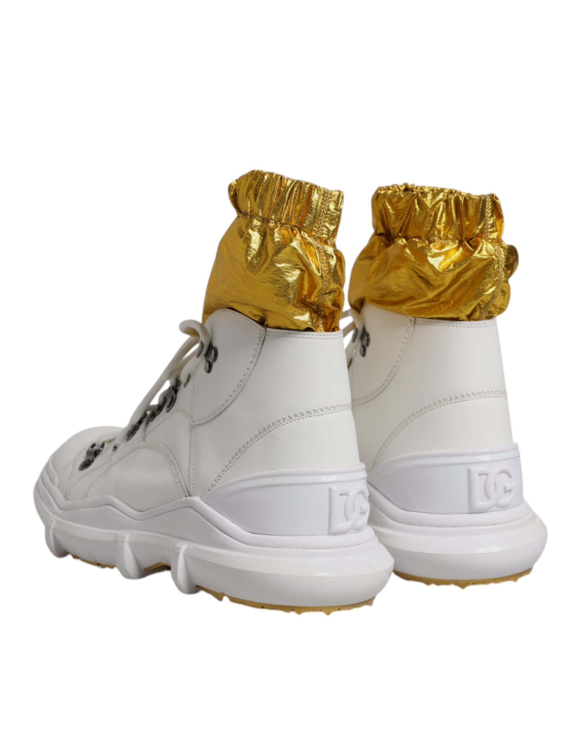Witte nylon Galileo hoge sneakers