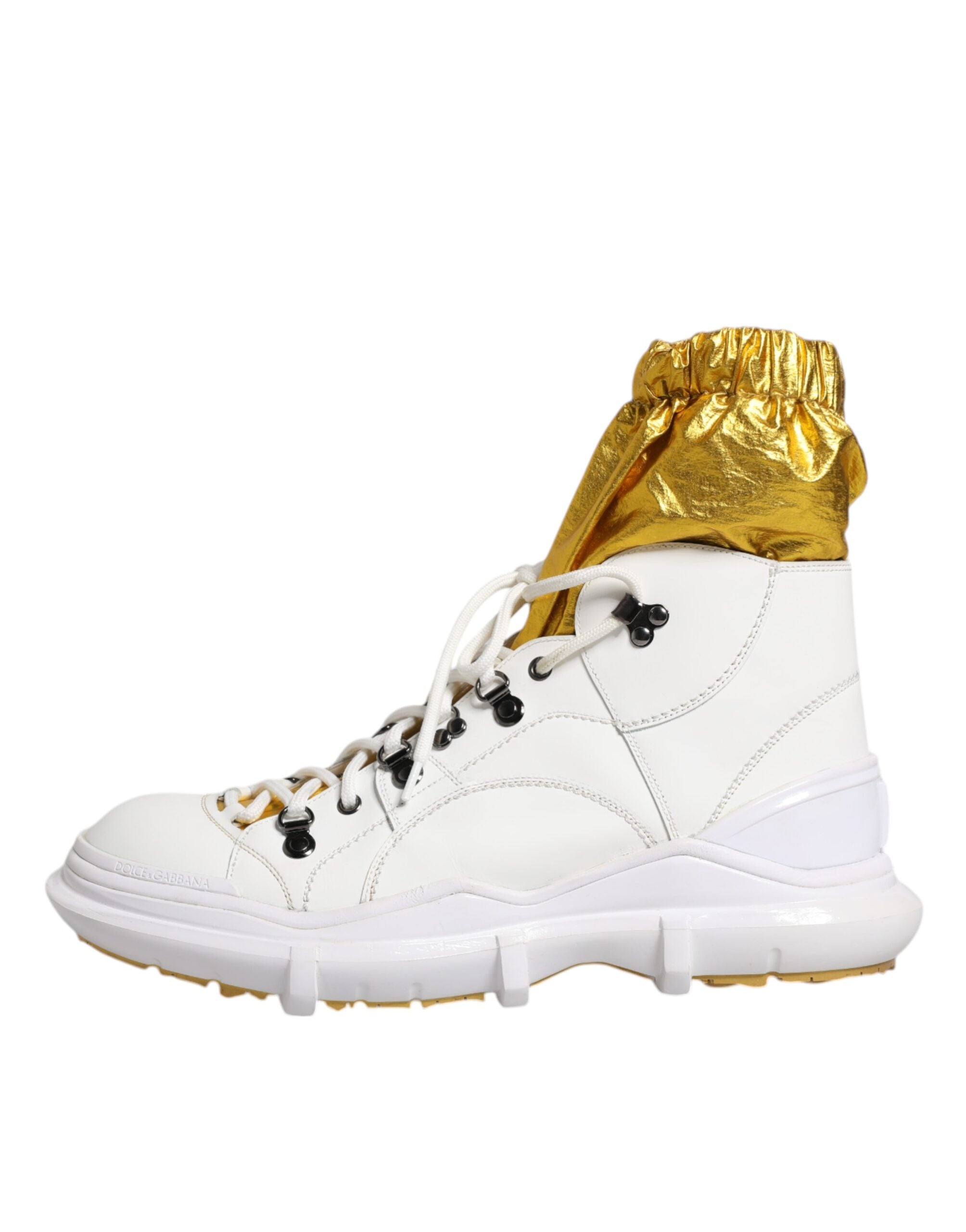 Witte nylon Galileo hoge sneakers