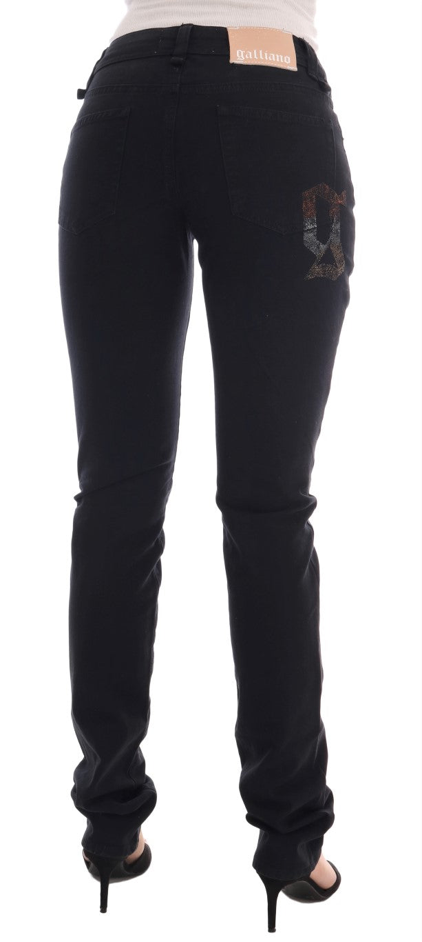 Zwarte katoenen denim stretch jeans met normale pasvorm