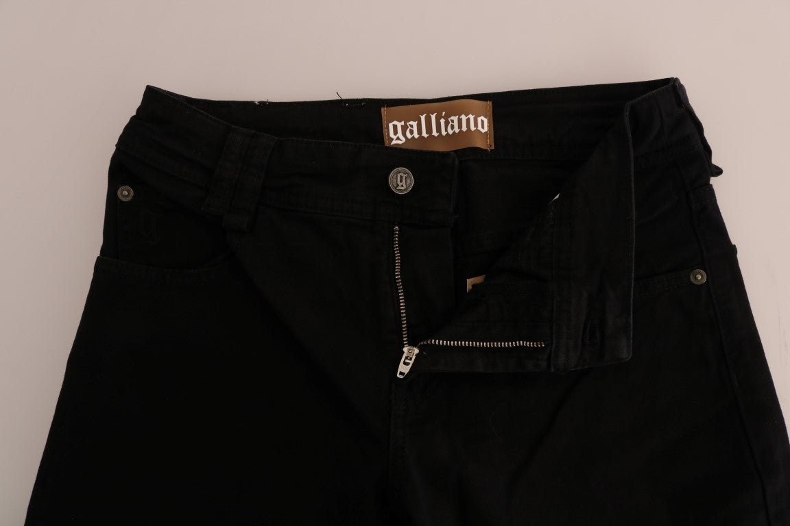 Zwarte katoenen denim stretch jeans met normale pasvorm