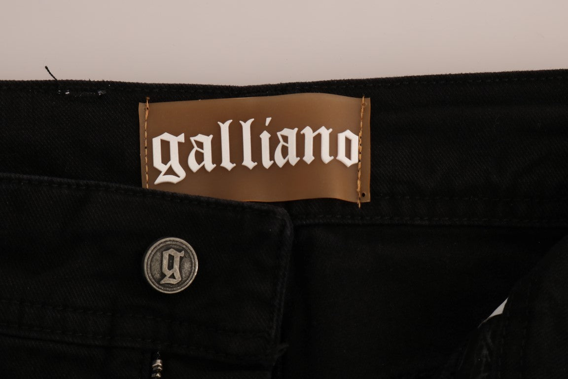 Zwarte katoenen denim stretch jeans met normale pasvorm