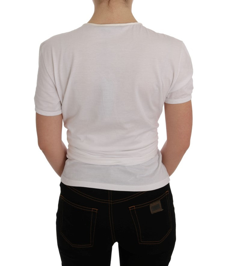 Wit katoenen zijden T-shirt