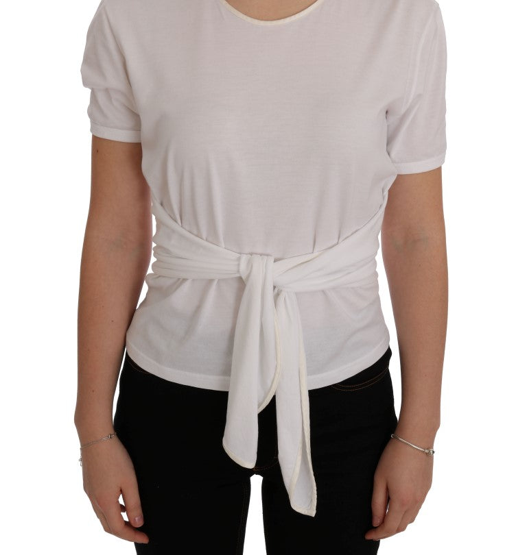 Wit katoenen zijden T-shirt