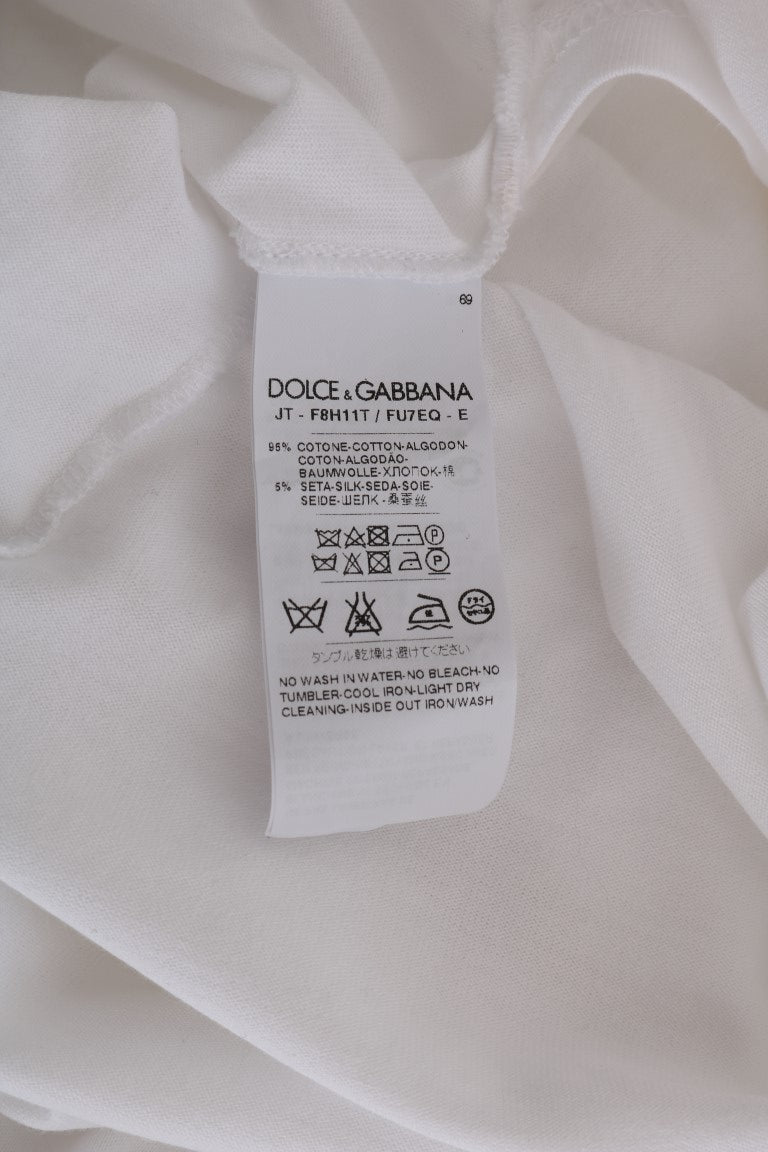 Wit katoenen zijden T-shirt