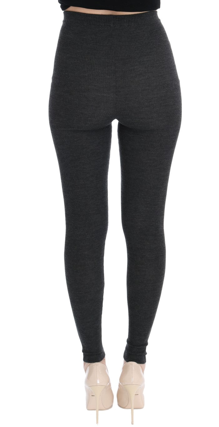 Grijze wollen stretchpanty