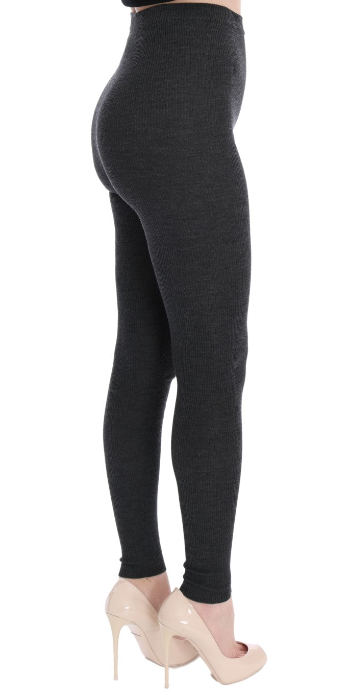 Grijze wollen stretchpanty