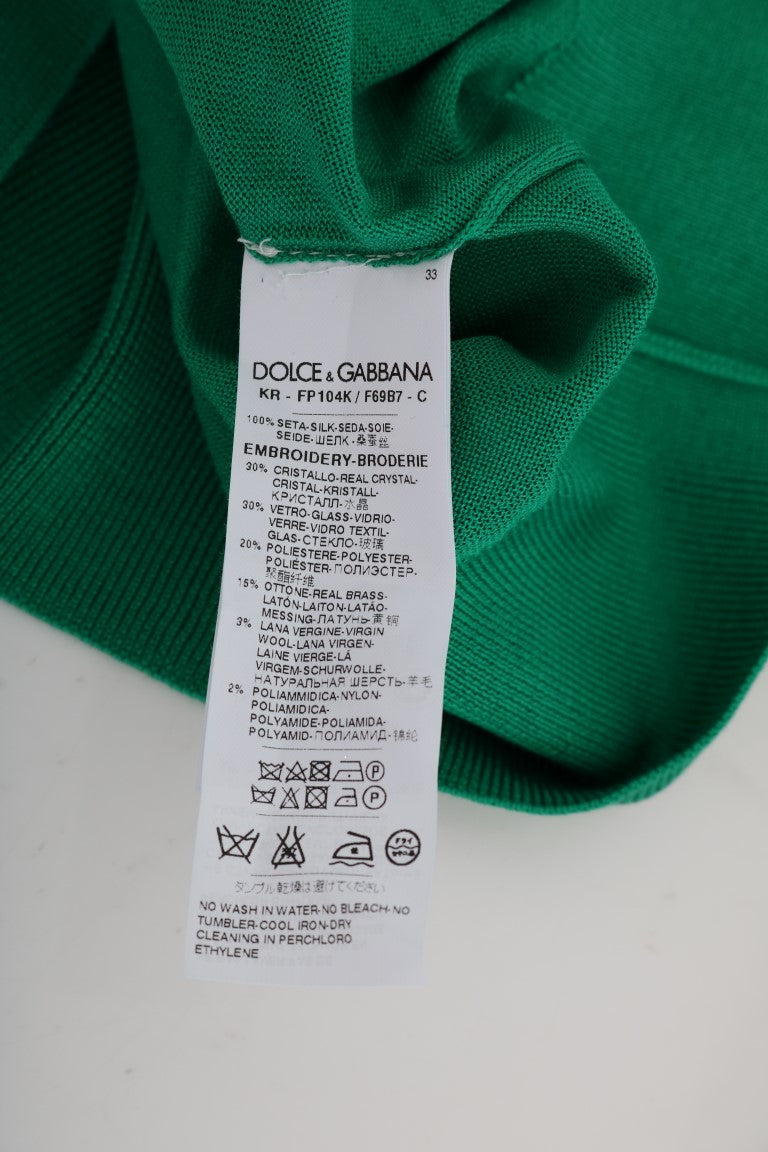 Groene zijden kristalbananentrui