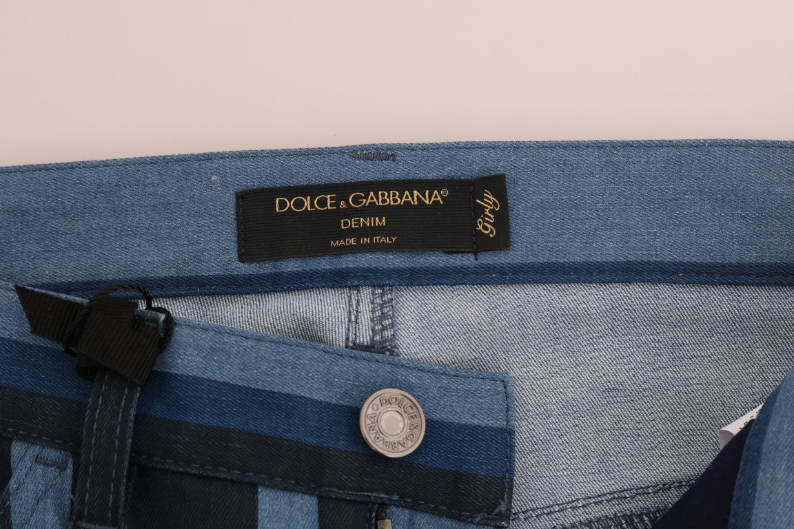 Blauwe GIRLY gestreepte katoenen jeans