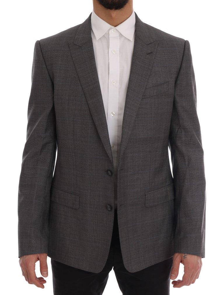Grijze wollen MARTINI slim-fit blazer