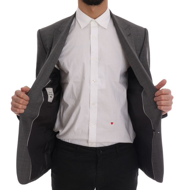 Grijze wollen MARTINI slim-fit blazer
