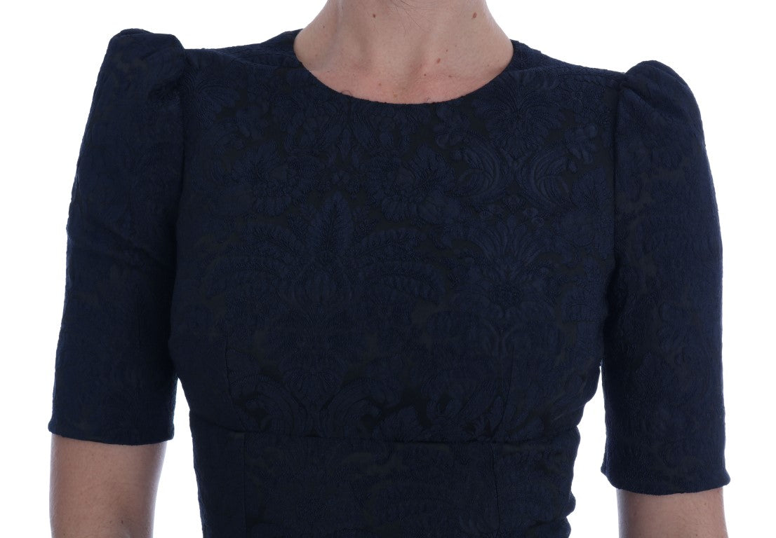 Zwartblauwe flare mini-jurk